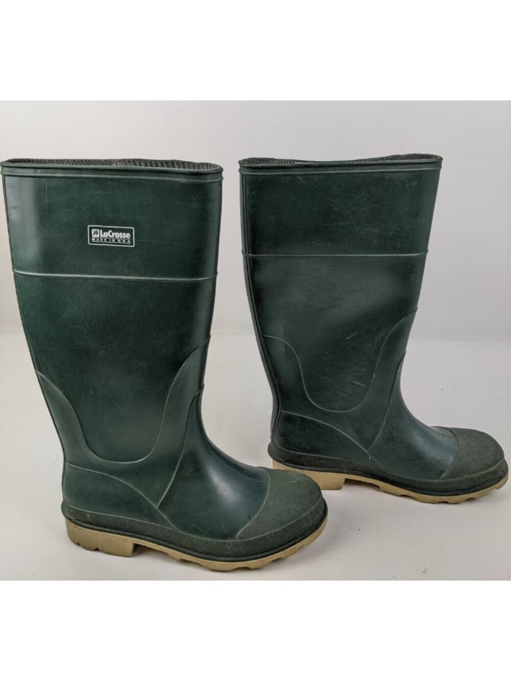 Lacrosse Rubber Waterproof Mud Boot Green Size 6 Galoshes Made in USA